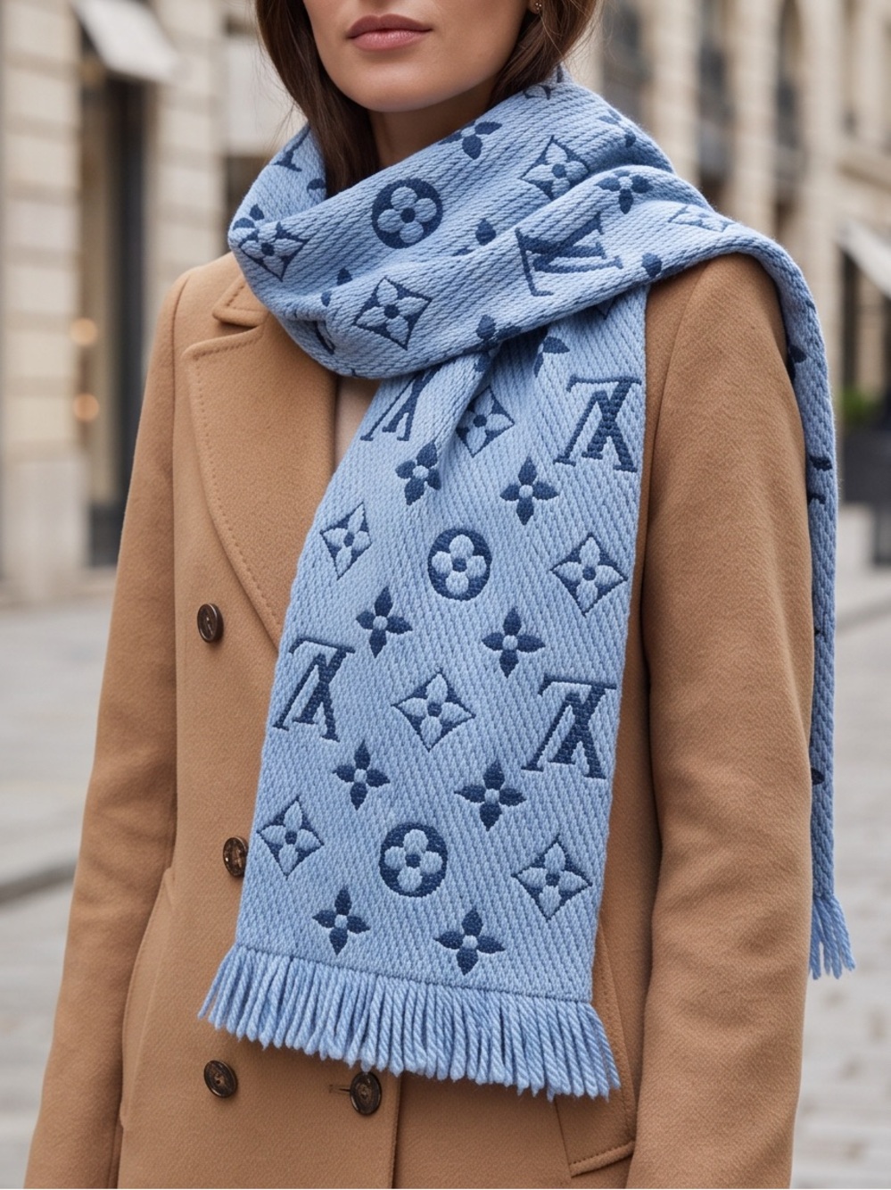AUTHENTIC LOUIS VUITTON Light Blue LOGOMANIA